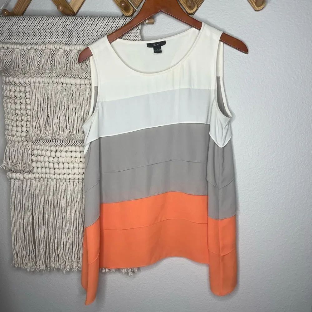 Alfani Color-block Blouse Size 6